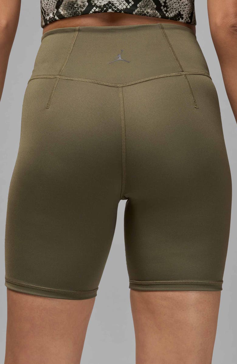 Jordan High Waist Bike Shorts, Alternate, color, Medium Olive/ White