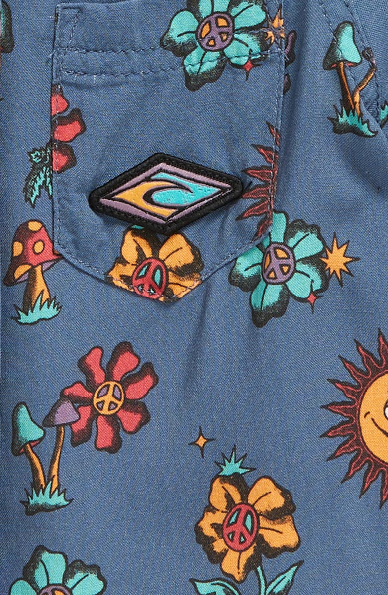 Rip Curl Kids' Mystic Waves Short Sleeve Button-Up Shirt, Alternate, color, 