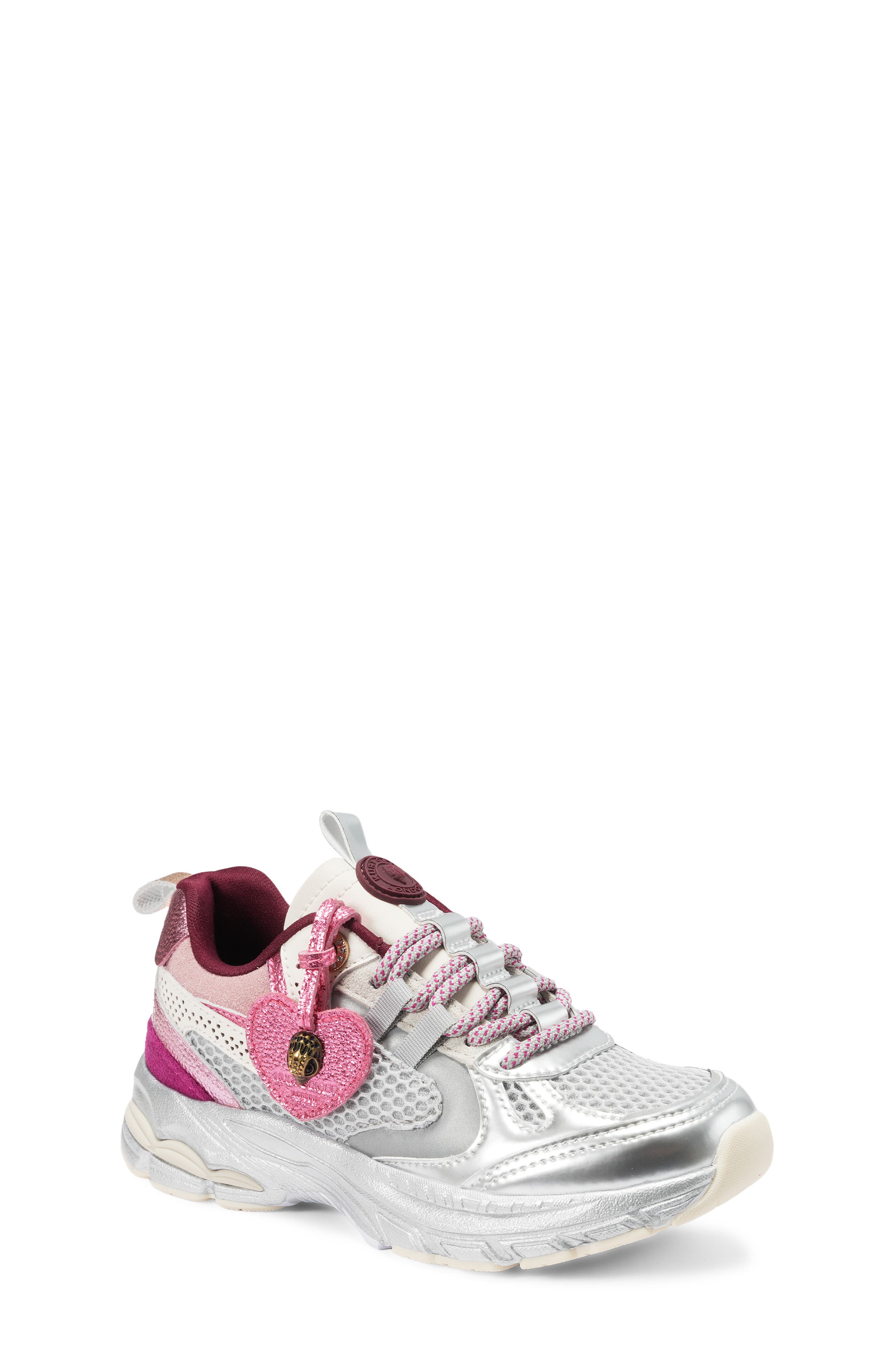 Kurt Geiger London Kids' Mini Kurt Sneaker, Main, color, Pink/ Silver