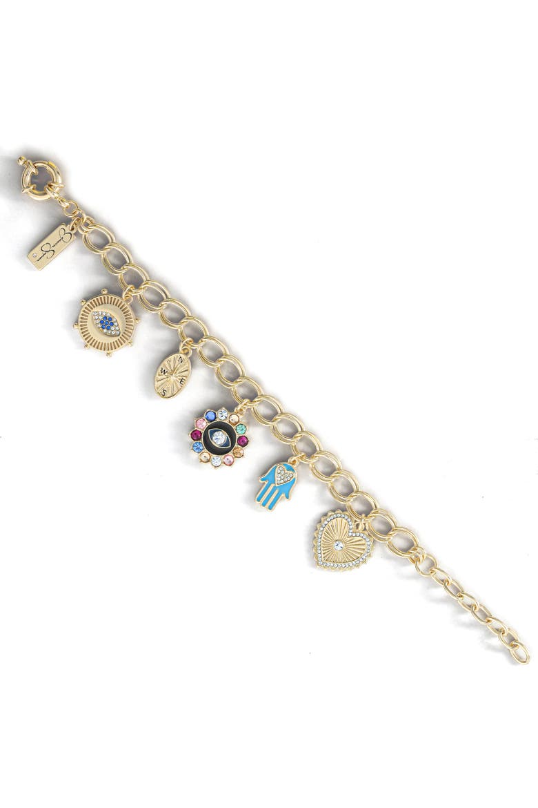 Gold-Tone Evil Eye Bracelet, Alternate, color, Gold