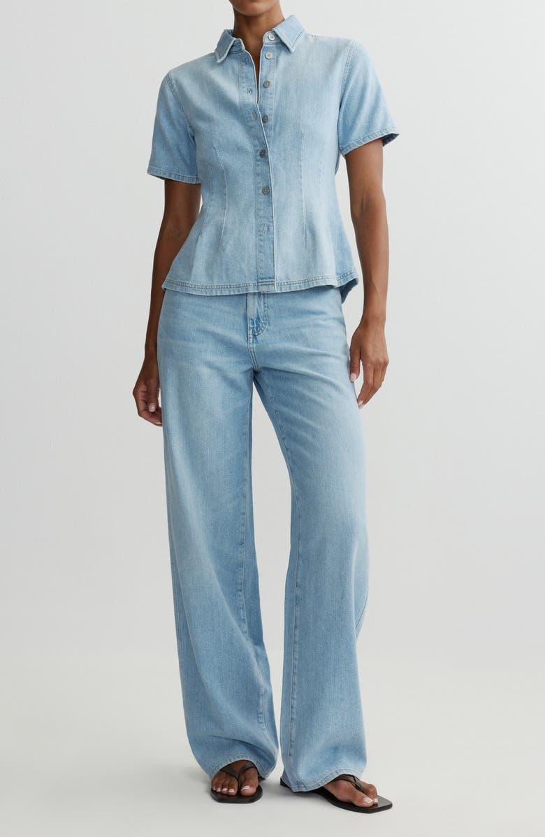 DL1961 Kaylen High Waist Soft Curve Barrel Jeans, Alternate, color, Beachfront Aura