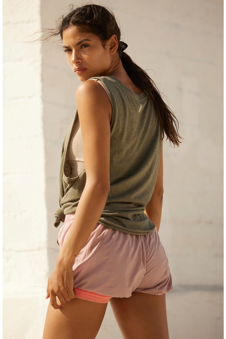 Sunshine Bubble Hem Shorts, Alternate, color, MAUVE SWOON