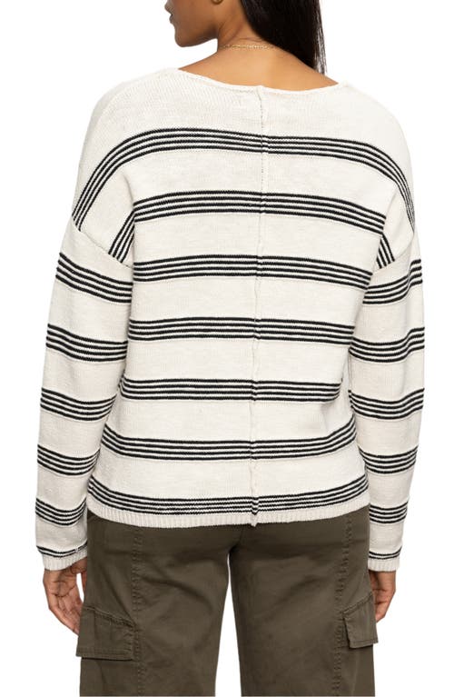 Sanctuary Women's Cotton Striped Easy V-neck Sweater In Light Oat
