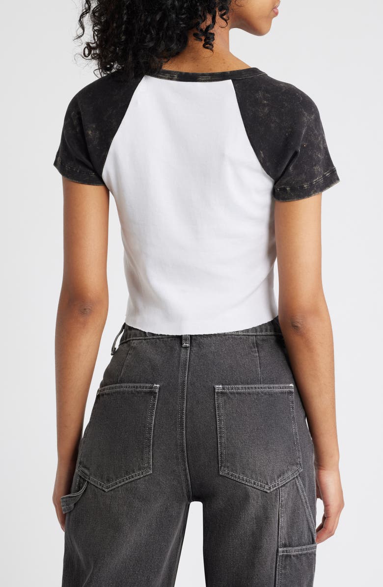 PacSun Arch Washed Raw Edge Cotton T-Shirt, Alternate, color, White/Washed Black