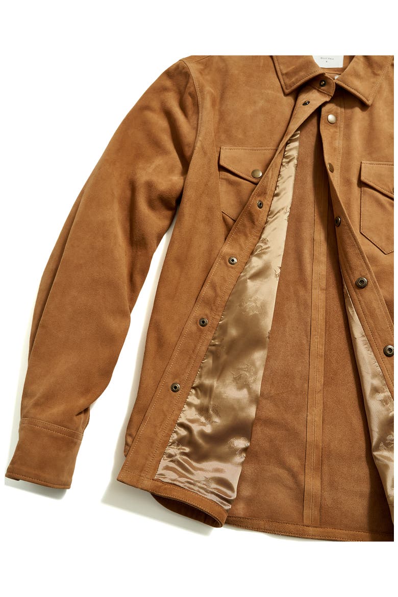 Suede Snap Front Work Shirt, Alternate, color, CAMEL