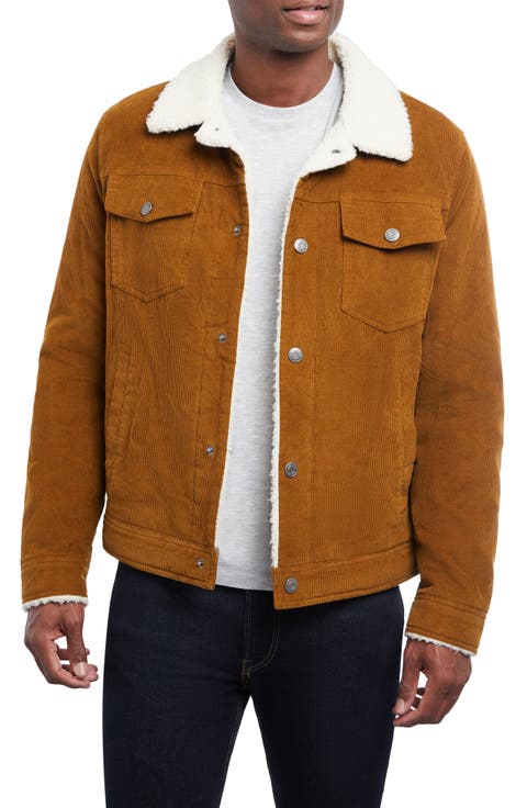 Kenton Corduroy Faux Shearling Lined Trucker Jacket