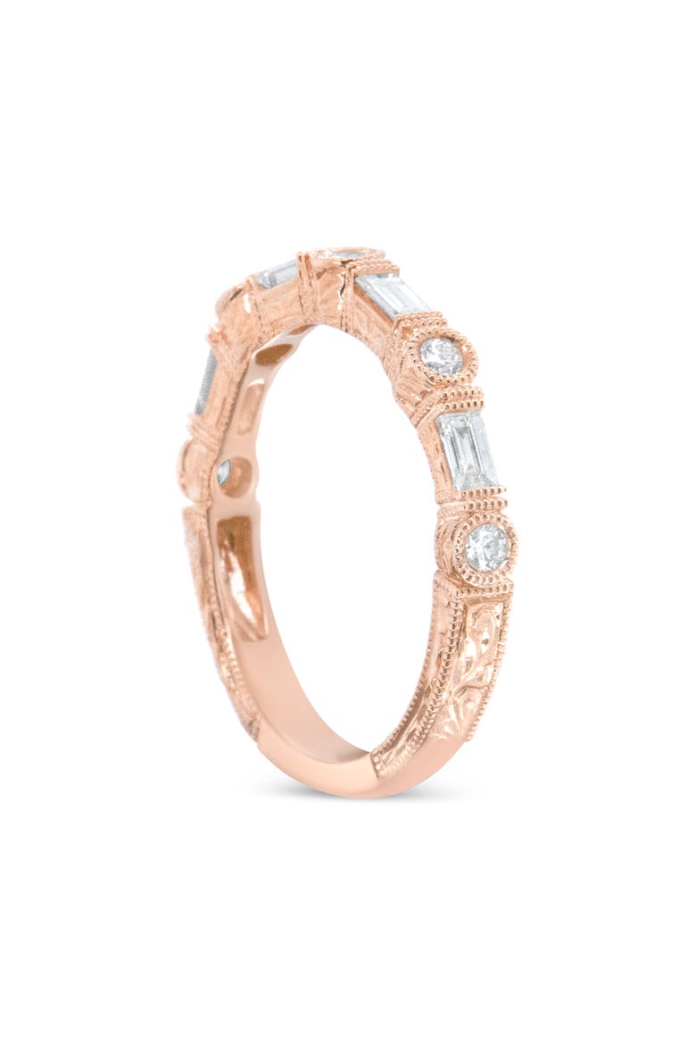 14K Rose Gold 3/8 Cttw Diamond Bridal Band Ring, Alternate, color, Pink