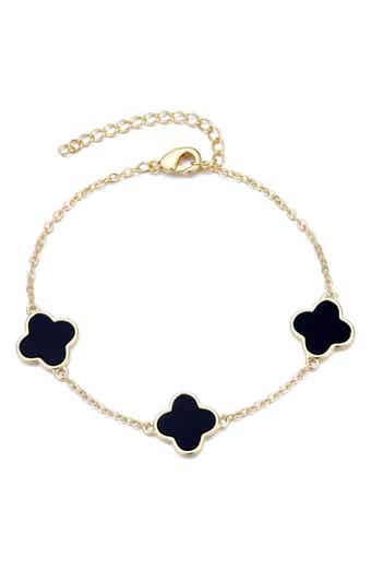 Adornia Enamel Clover Station Bracelet