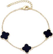 Adornia Enamel Clover Station Bracelet