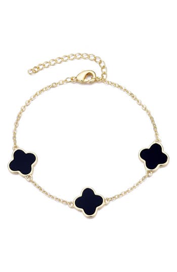 Adornia Enamel Clover Station Bracelet In Multi