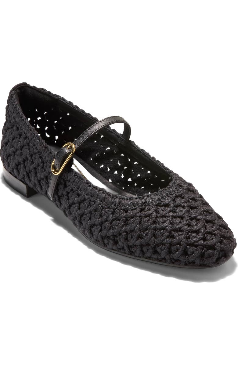Cole Haan Harlan Woven Ballet Flats, Main, color, Black Woven Fabric / Leather