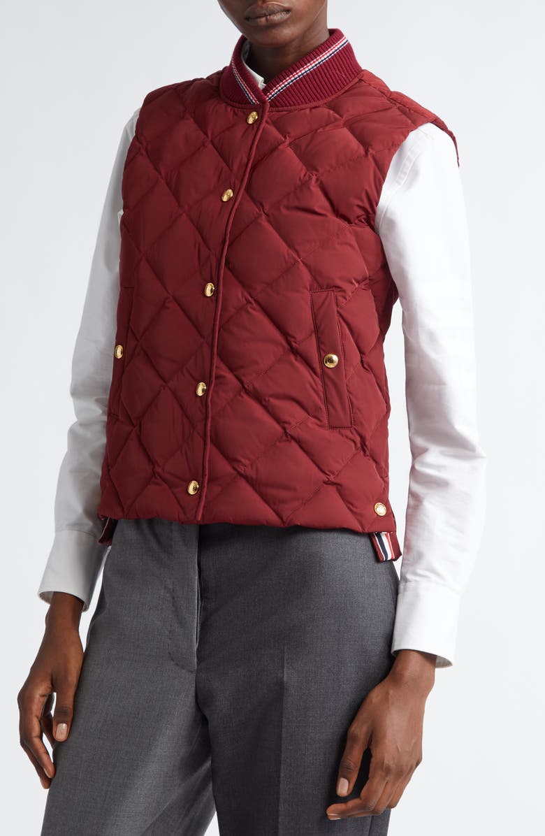 Thom Browne Diamond Quilted Classic Down Vest, Alternate, color, 