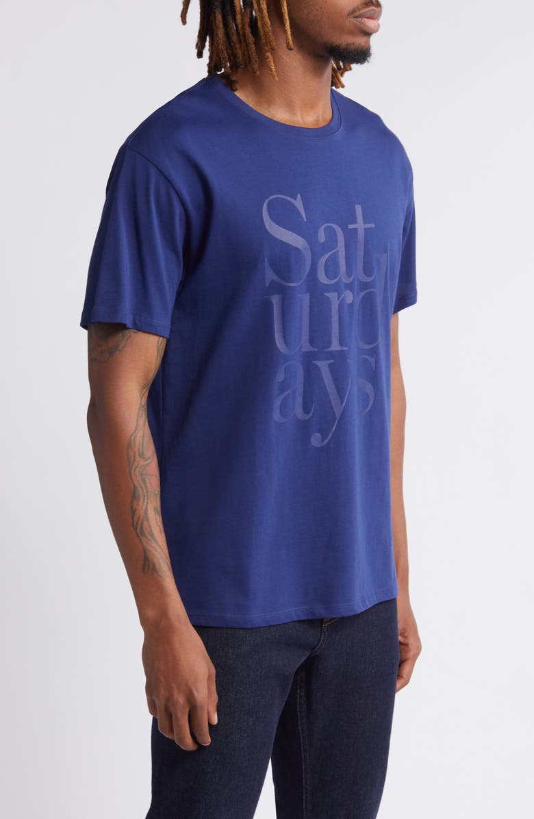 Saturdays NYC Miller Stacked Logo Graphic T-Shirt, Alternate, color, 