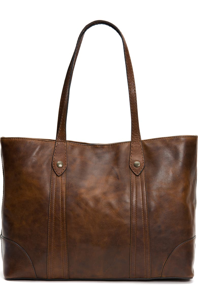 Frye Melissa Leather Shopper, Alternate, color, Dark Brown