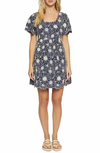 Lost + Wander Zenith Bloom Embroidered Cotton Minidress