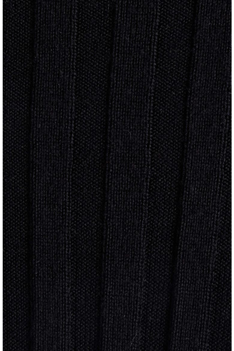 Cassandre Lace Trim Rib Wool, Cashmere & Silk Sweater, Alternate, color, NOIR