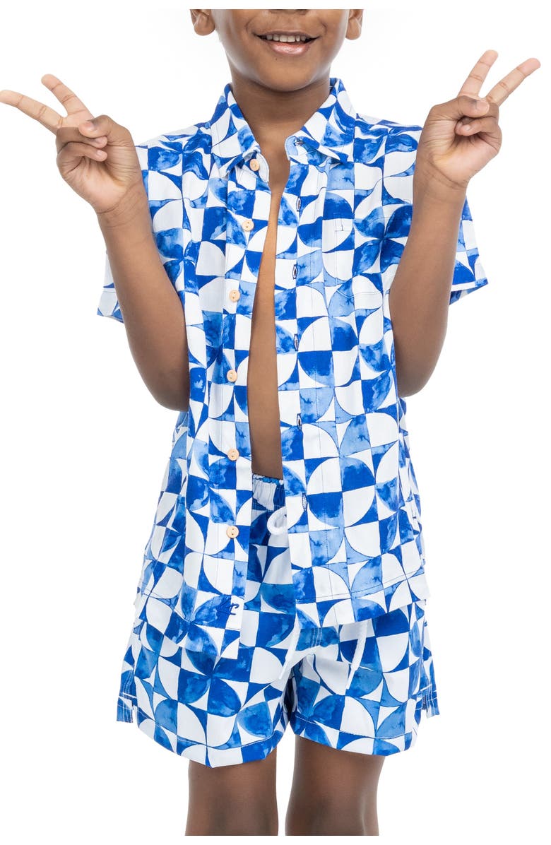 Kenny Flowers The Greece - Boys Swim Trunks UPF 50+, Alternate, color, Blue