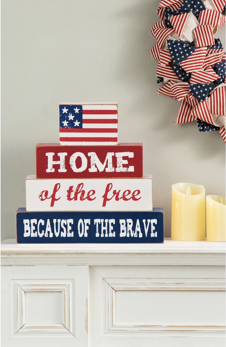 Glitzhome 8.5"L Wooden Word Sign Table Decor, Alternate, color, 