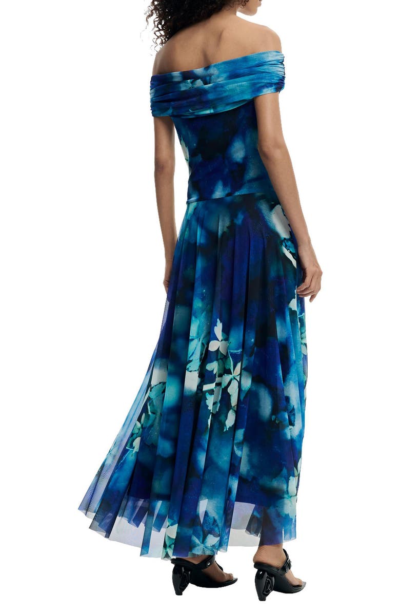 Desigual Floral Print Strapless Dress, Alternate, color,
