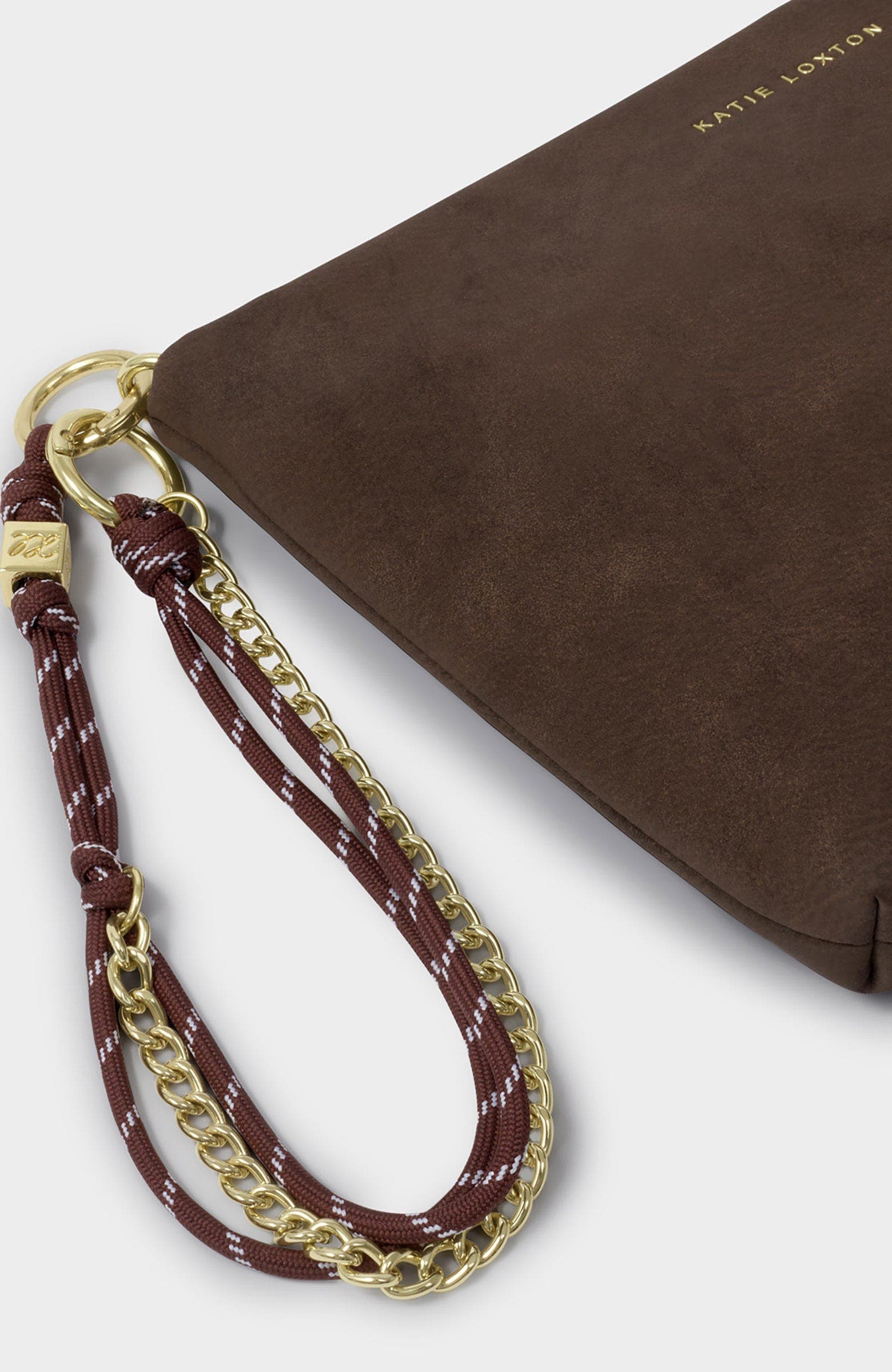 Katie Loxton Cord Small Shoulder Bag, Alternate, color, Bitter Chocolate Suedette