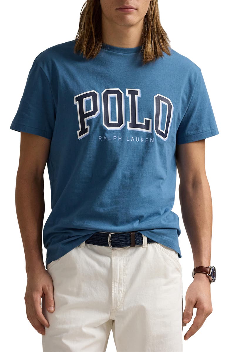 Polo Ralph Lauren Logo Graphic T-Shirt, Main, color, Petrol Blue