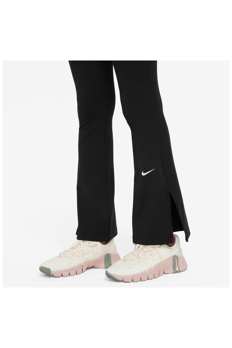 Kids' Nike One Dri-FIT Flare Leggings, Alternate, color, 010 BLACK/WHITE