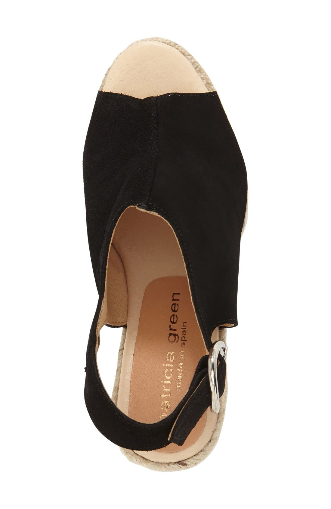 'Belle' Espadrille Wedge Sandal, Alternate, color, BLACK