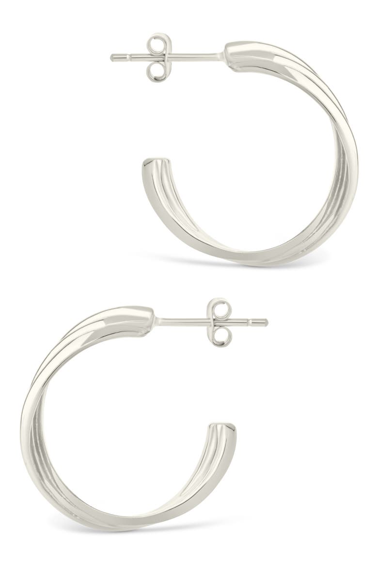Monique Twisted Hoop Earrings, Alternate, color, SILVER