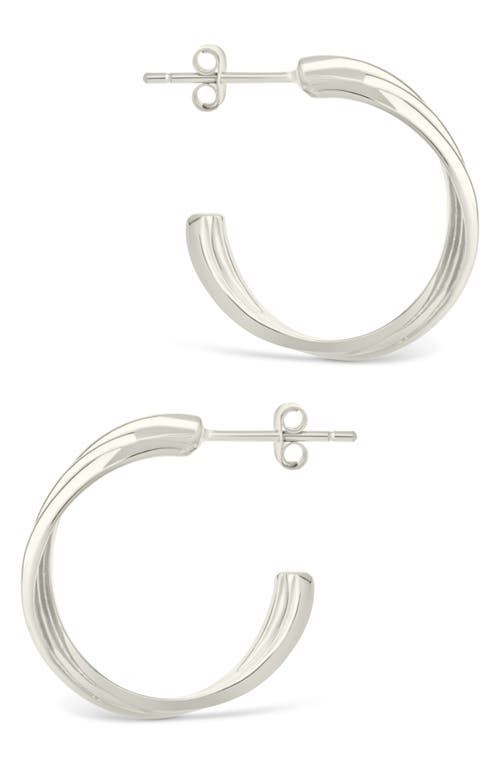 Sterling Forever Monique Twisted Hoop Earrings In Metallic