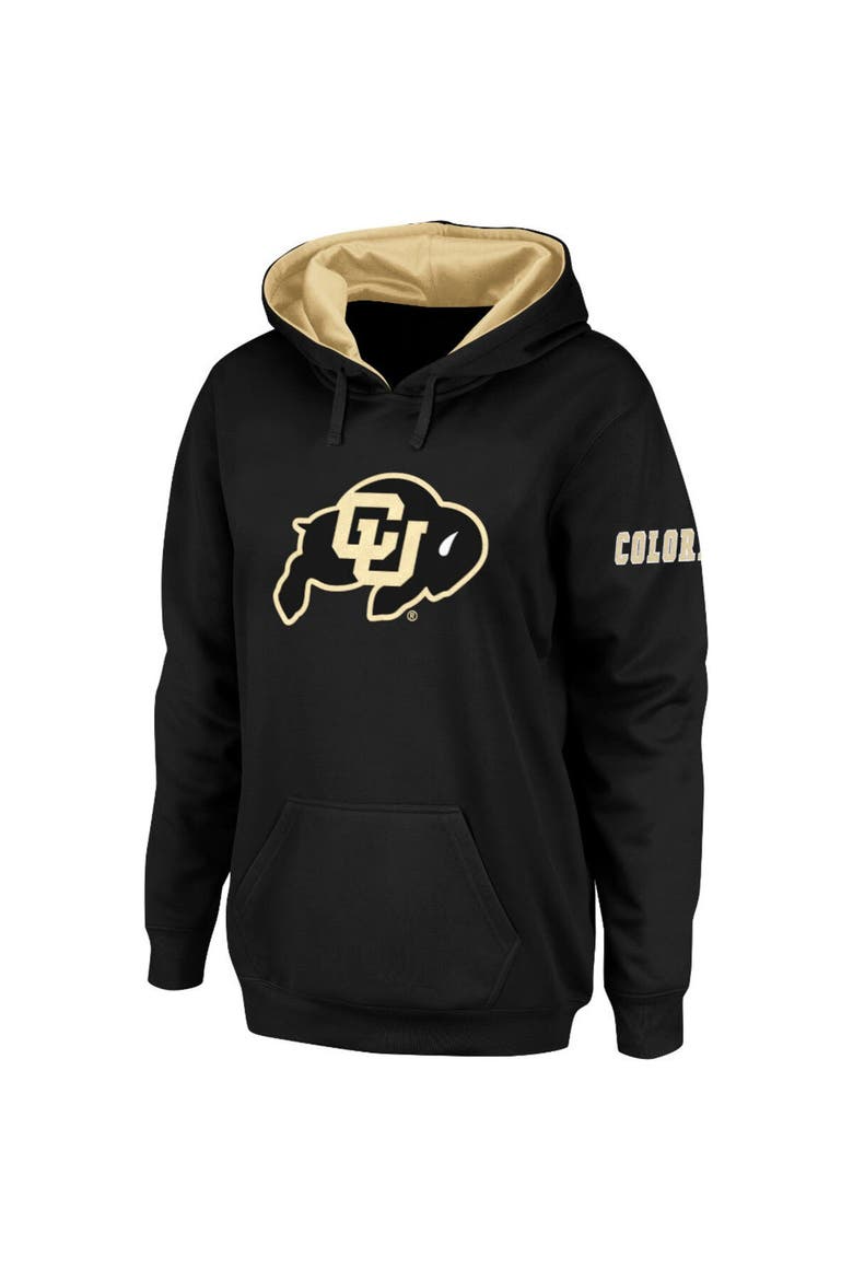 Women's Stadium Athletic Black Colorado Buffaloes Big Logo Pullover Hoodie, Main, color, Black