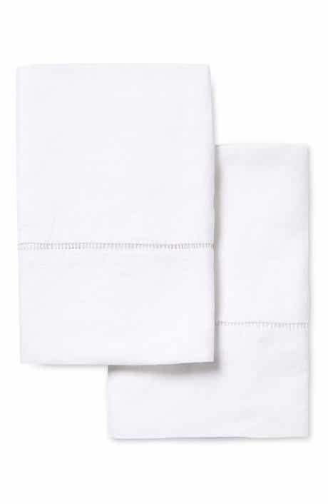 MELANGE HOME Linen Ladder Trim Pillowcase - Set of 2