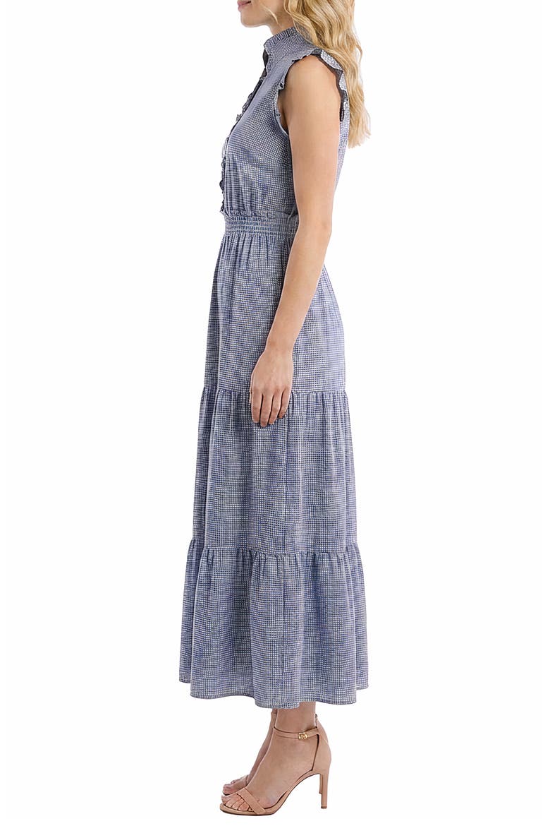 Ruffle Tiered Maxi Sundress, Alternate, color, BLUE/ CREAM