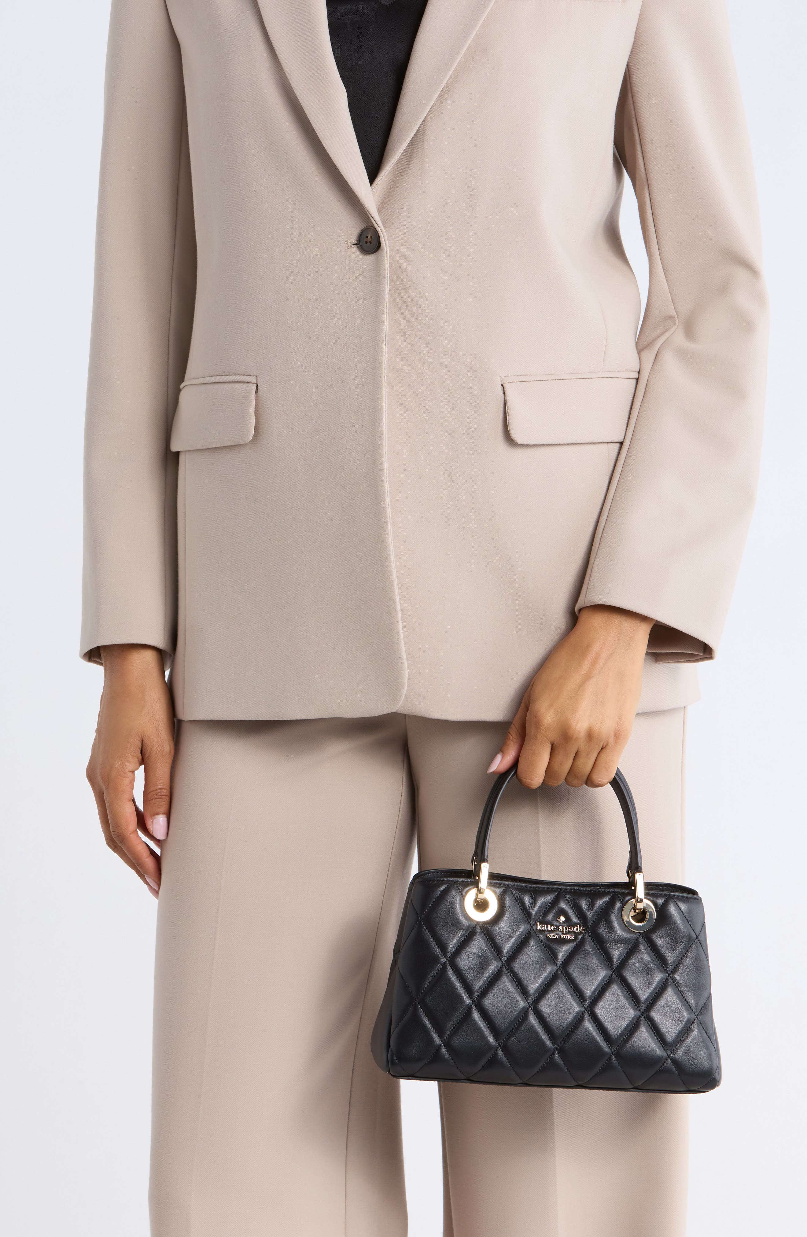Kate Spade New York carey small quilted sullivan satchel bag, Alternate, color, 