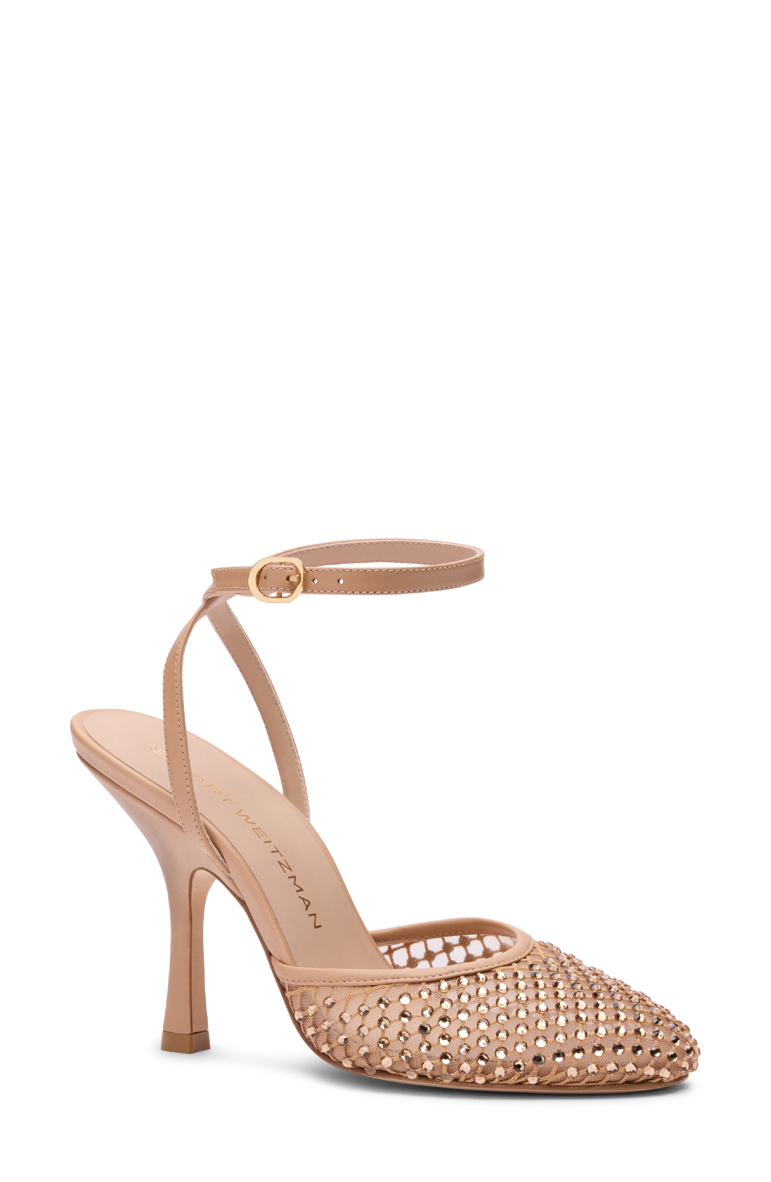 Stuart Weitzman Bareitall Shine Pump 100, Main, color, Adobe