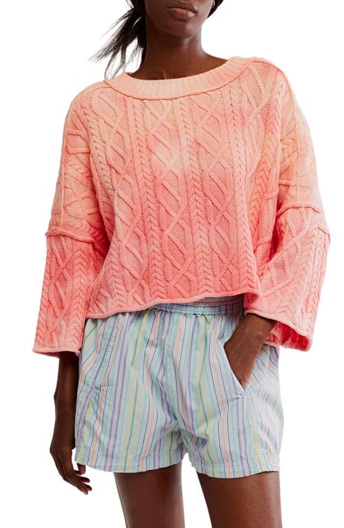 Free People Washed Ashore Cable Stitch Cotton Sweater