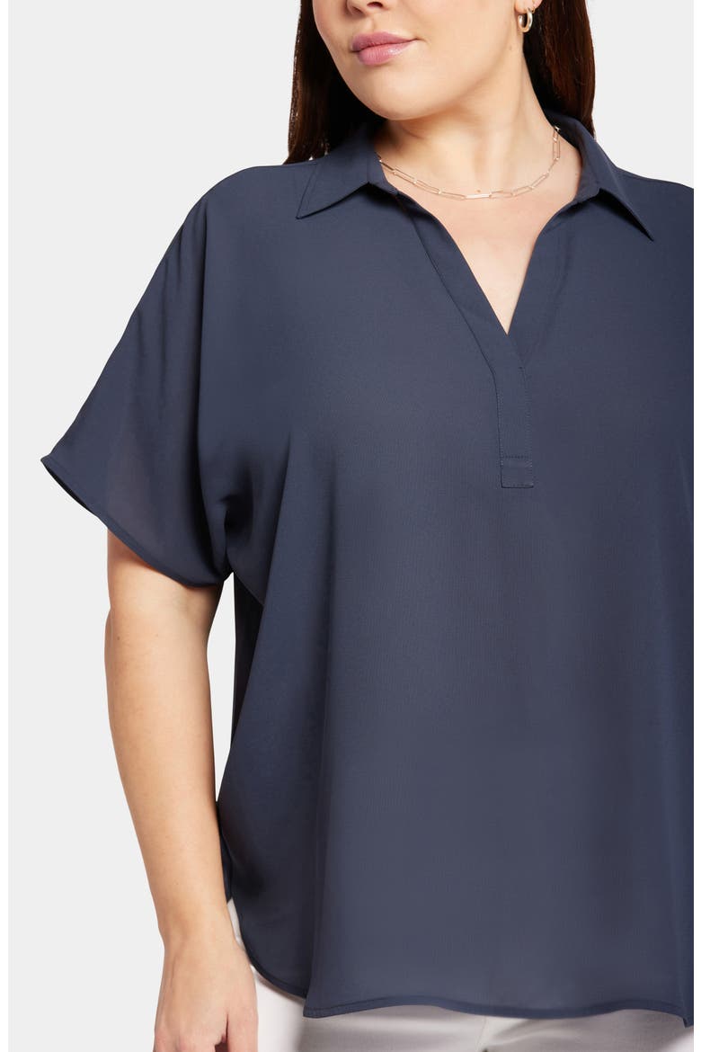 Becky Georgette Popover Top, Alternate, color, OXFORD NAVY