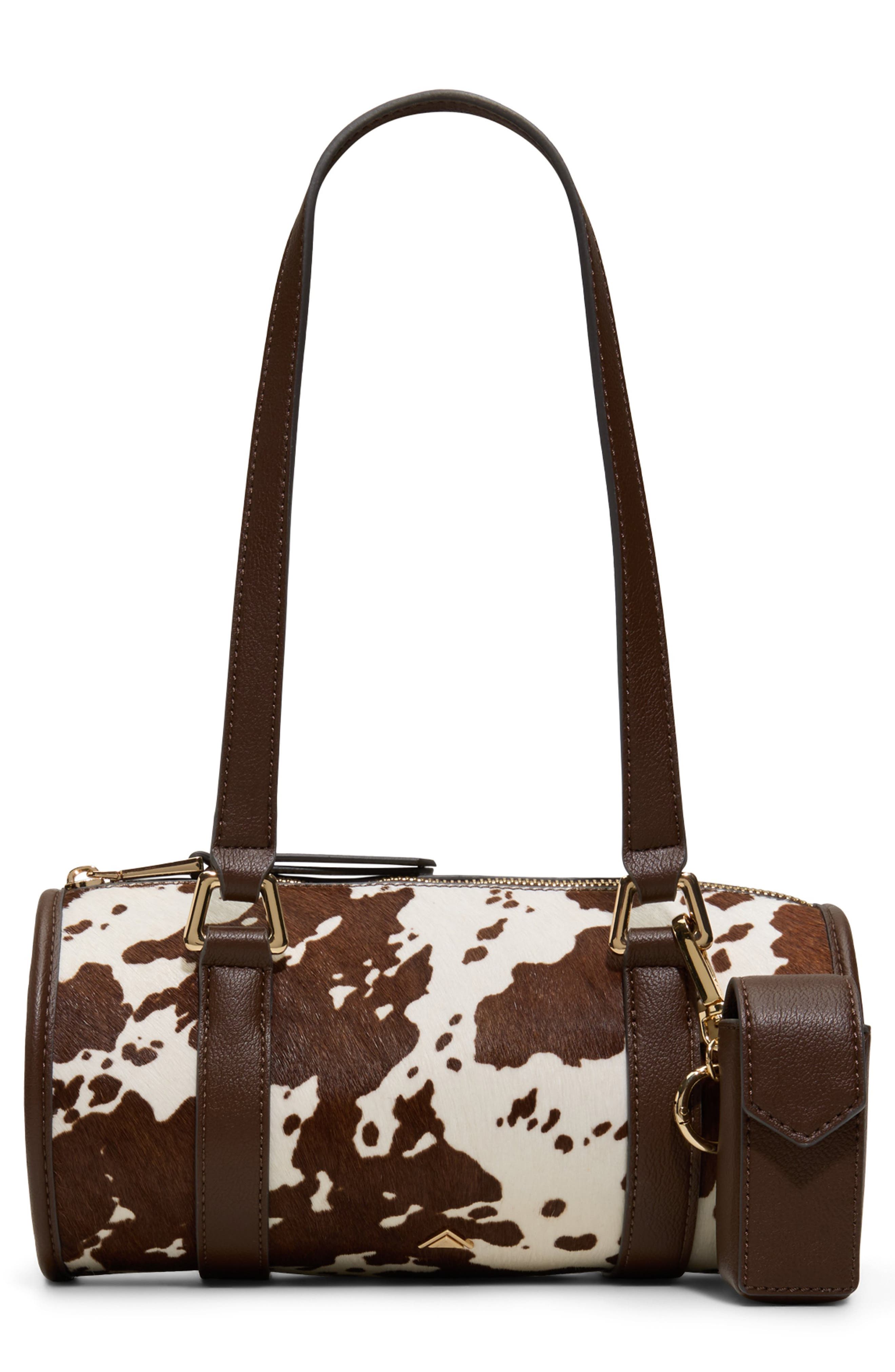 ALDO Beatrizz Genuine Calf Hair Barrel Bag, Main, color, Other Brown