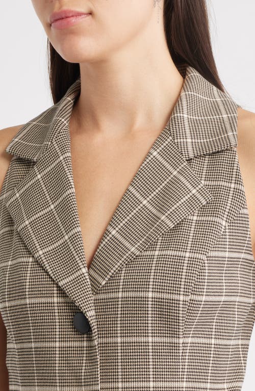 Vince Camuto Windowpane Plaid Coat Dress In Gray