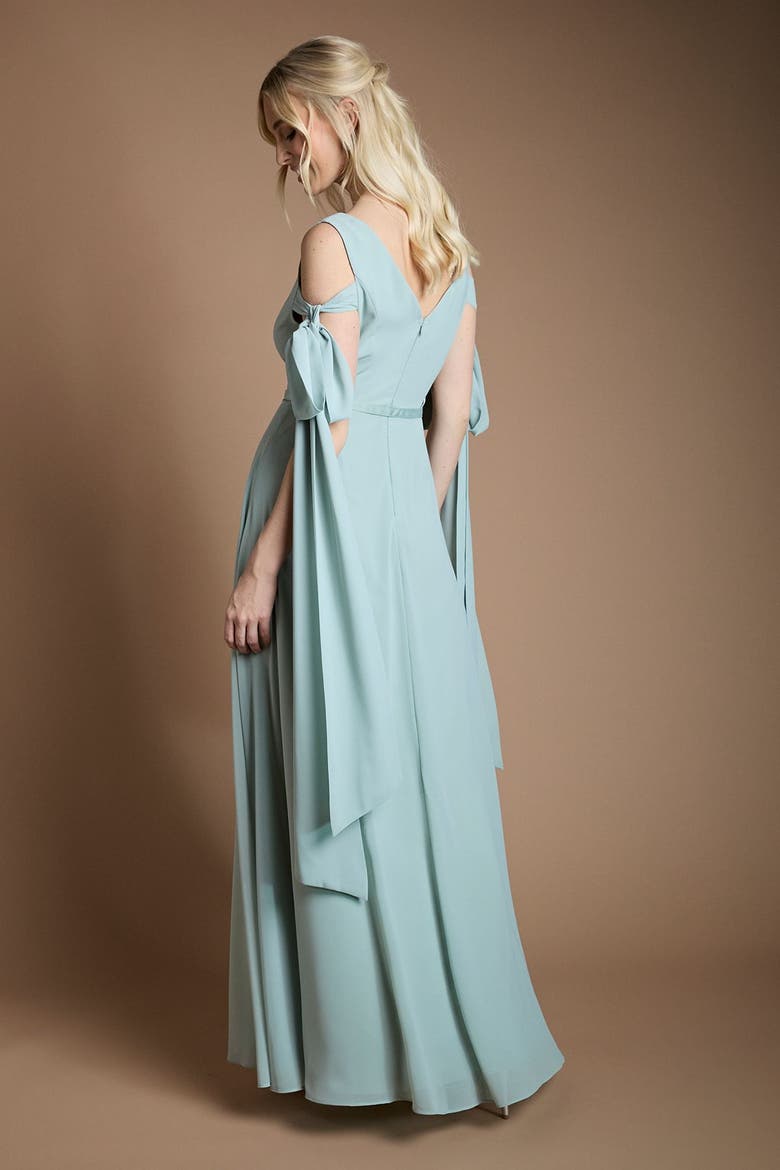Bow Sleeve Maxi Dress, Alternate, color, Sage