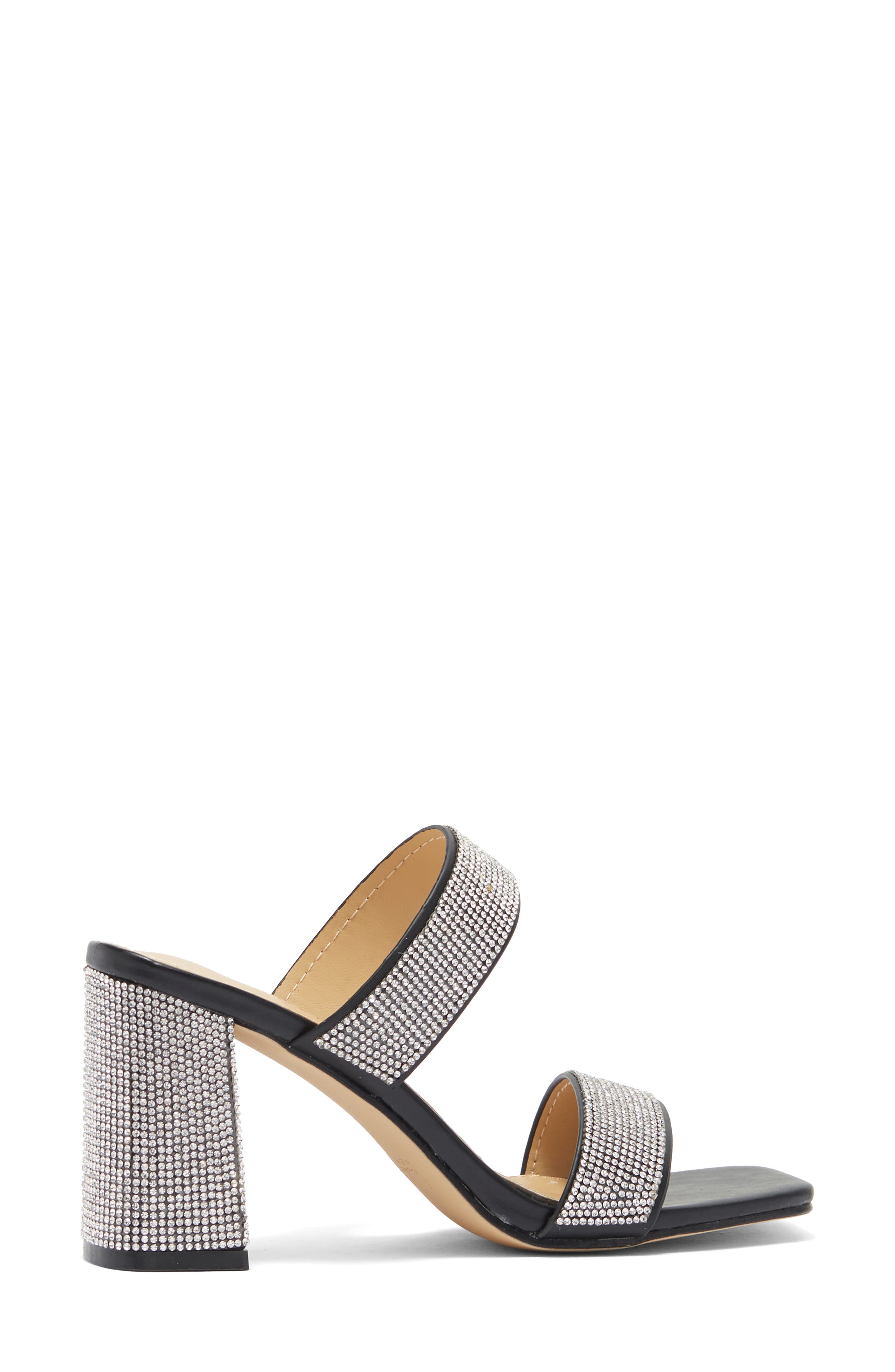 Nicole Miller Tinker Rhinestone Double Band Block Heel Sandal, Alternate, color, 