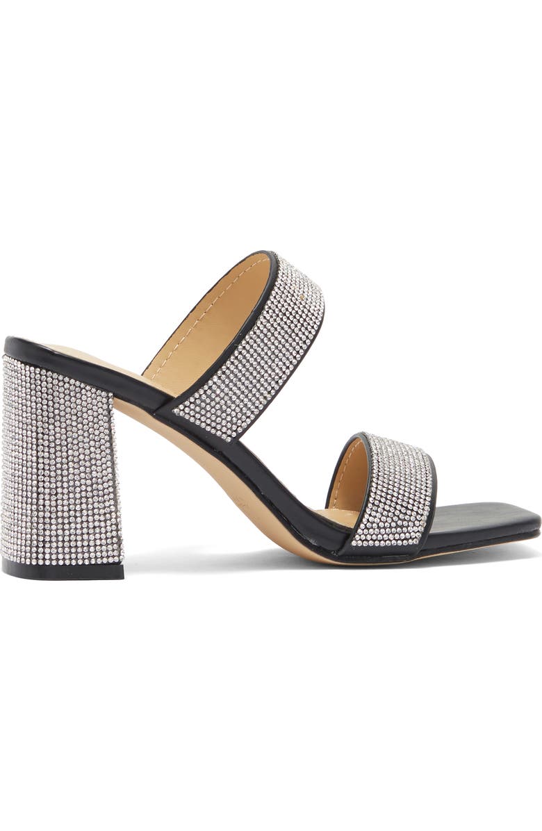 Nicole Miller Tinker Rhinestone Double Band Block Heel Sandal, Alternate, color,