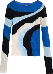 Desigual Print Cotton Blend Sweater