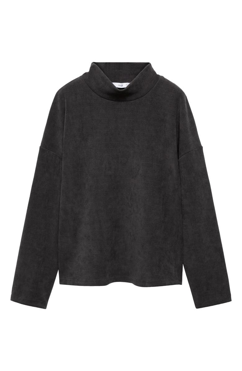 MANGO Mock Neck Corduroy Sweatshirt, Alternate, color, 