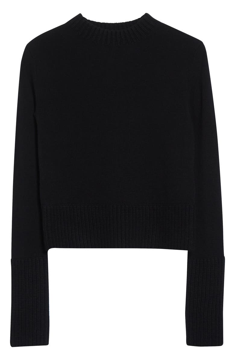 Sacai Crewneck Wool Sweater, Alternate, color, Black
