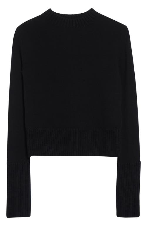 Sacai Crewneck Wool Sweater In Black