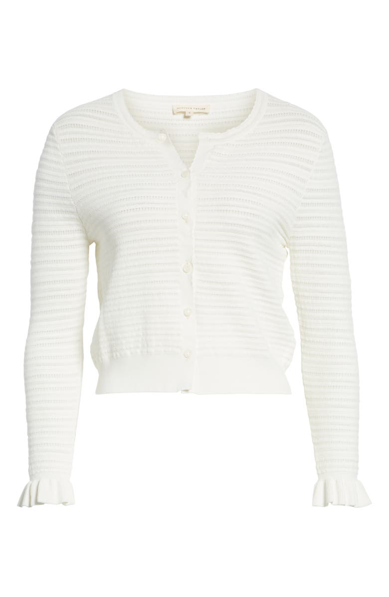 Rebecca Taylor Pointelle Mix Cardigan, Alternate, color, 