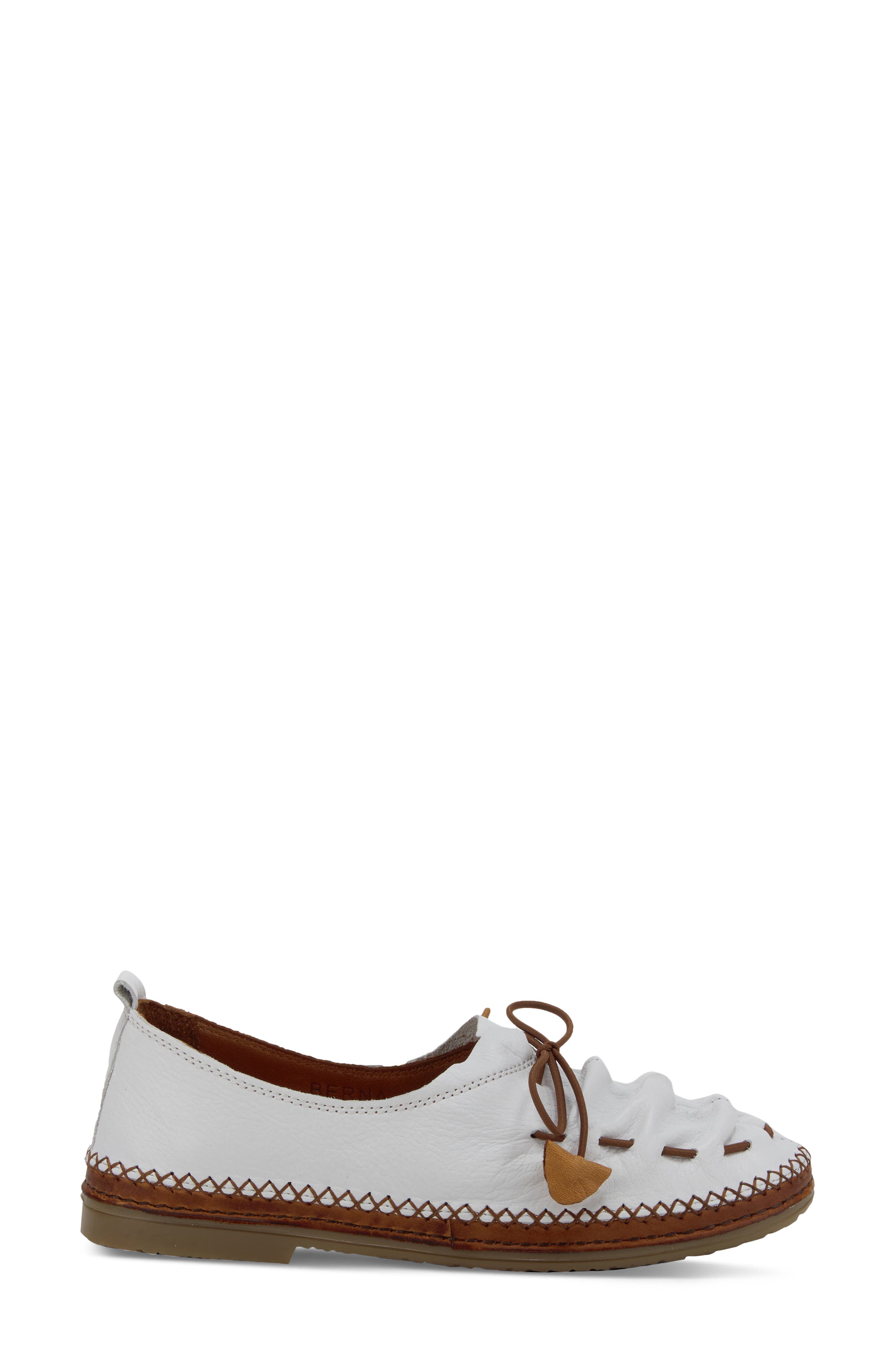 Spring Step Berna Flat, Alternate, color, White Leather