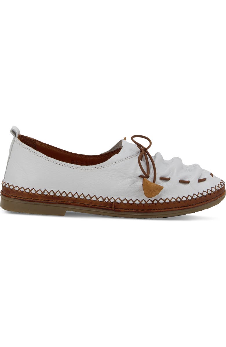 Spring Step Berna Flat, Alternate, color, White Leather