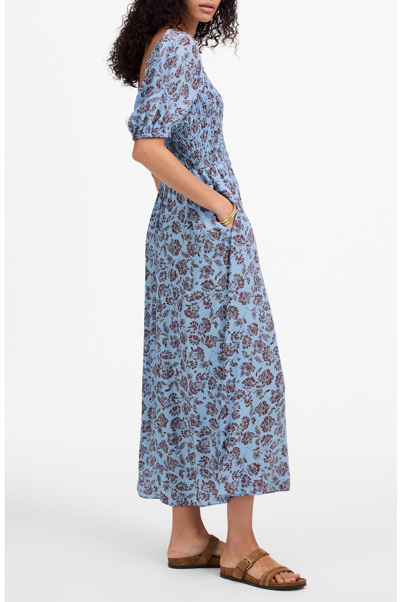 Floral Smocked Puff Sleeve Dress, Alternate, color, SAYLOR FLORAL LIGHT POOL