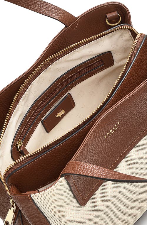 Radley London Dukes Place Leather & Canvas Grab Tote Bag In Tortoise